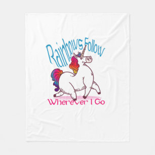 Regenbogen folgen mir, wohin ich auch gehe Fantasy Fleecedecke