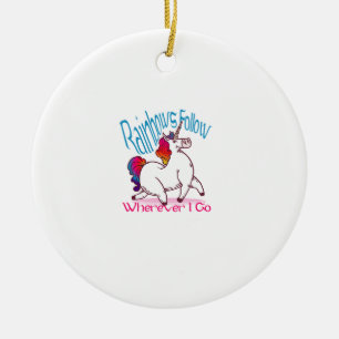 Regenbogen folgen mir, wohin ich auch gehe Fantasy Keramik Ornament