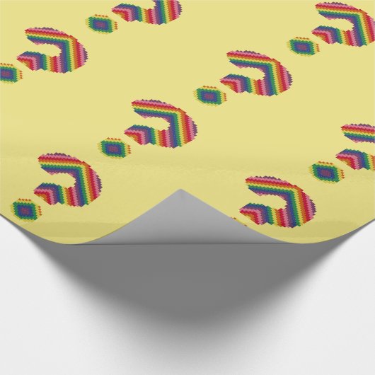 Regenbogen-Fragezeichen Geschenkpapier (Ecke)
