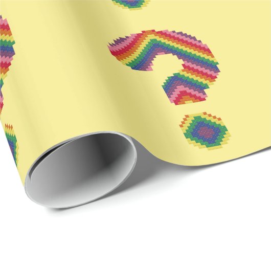 Regenbogen-Fragezeichen Geschenkpapier (Rolleneckpunkt)