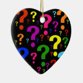 Regenbogen-Fragezeichen Keramik Ornament (Rechts)