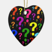 Regenbogen-Fragezeichen Keramik Ornament (Links)