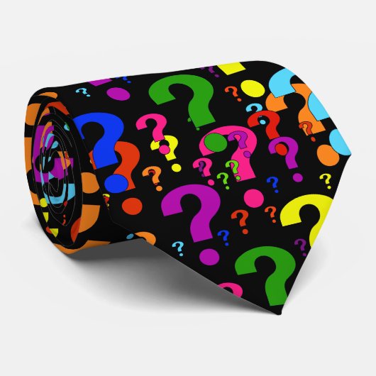 Regenbogen-Fragezeichen Krawatte (Gerollt)
