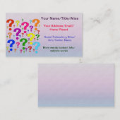 Regenbogen-Fragezeichen Visitenkarte (Vorne/Hinten)