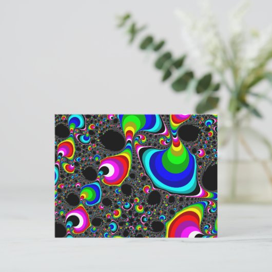Regenbogen - Fraktal Postkarte (Stehend Vorderseite)