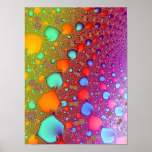 Regenbogen-Fraktal-Welle psychedelisches Farbverla Poster