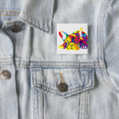 Regenbogen Französische Bulldogge Button (Beispiel)