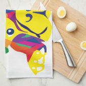 Regenbogen Französische Bulldogge Geschirrtuch (Viertel Falte)