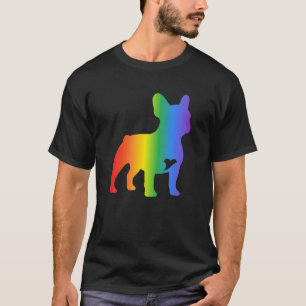 Regenbogen Französische Bulldogge Hundeliebhaber  T-Shirt