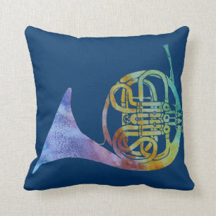 Regenbogen-französisches Horn Kissen