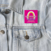 Regenbogen Freiwilliger Hot Pink Button (Beispiel)