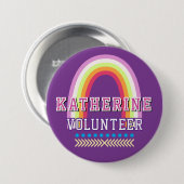 Regenbogen Freiwilliger Lila Button (Vorne & Hinten)