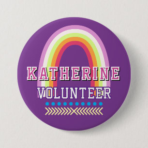 Regenbogen Freiwilliger Lila Button