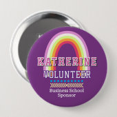 Regenbogen Freiwilliger Lila Button (Vorne & Hinten)