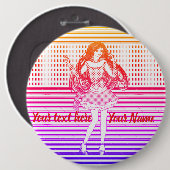 Regenbogen Freundin Button (Vorne & Hinten)