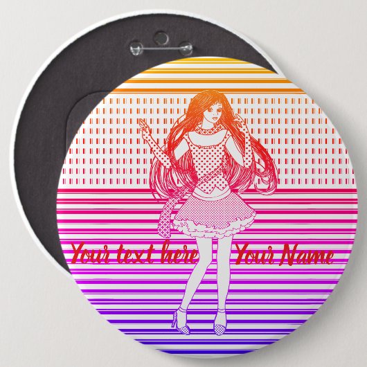 Regenbogen Freundin Button (Vorne & Hinten)