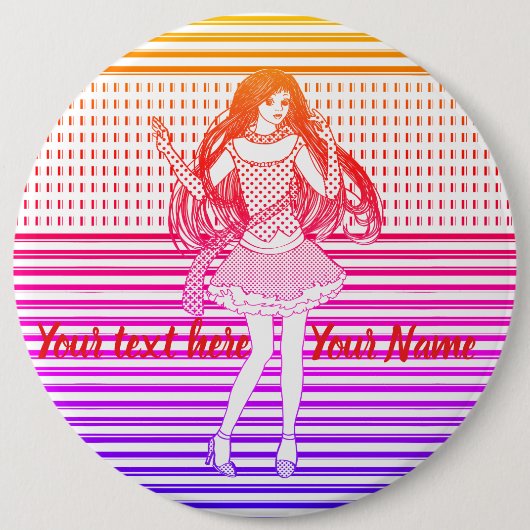 Regenbogen Freundin Button (Vorderseite)