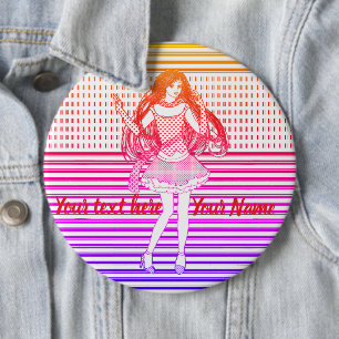 Regenbogen Freundin Button