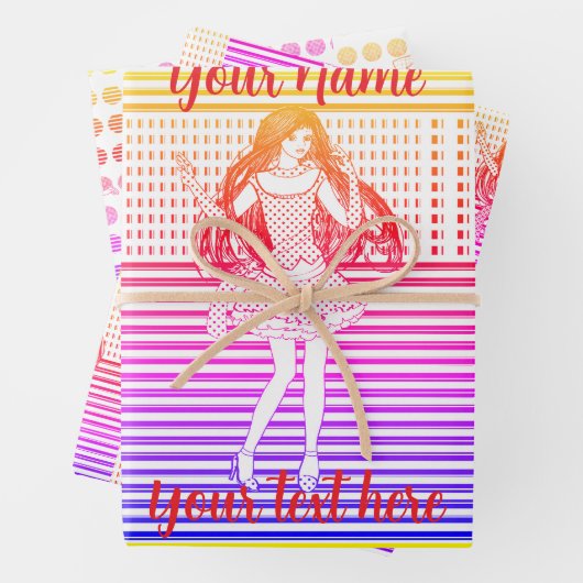 Regenbogen Freundin Geschenkpapier Set (Beispiel)