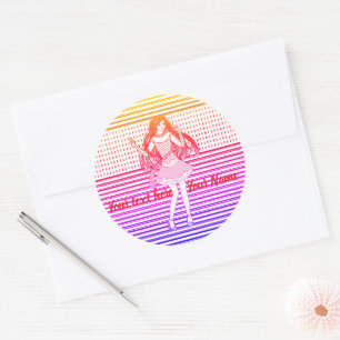 Regenbogen Freundin Runder Aufkleber