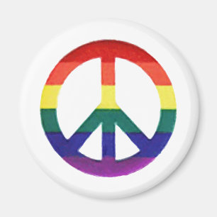 Regenbogen Frieden-Zeichen Magnet