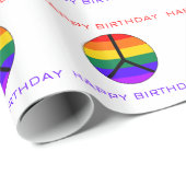 Regenbogen-Friedensc$zeichen-glücklicher Geschenkpapier (Rolleneckpunkt)