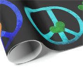 Regenbogen-Friedensherzen Geschenkpapier (Rolleneckpunkt)