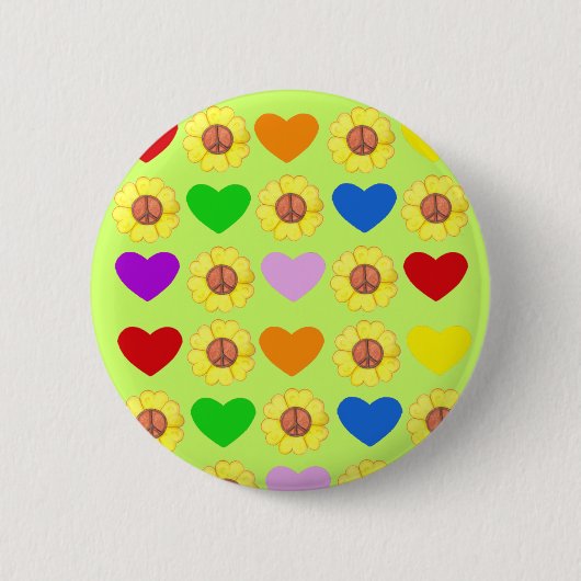 Regenbogen-Friedensknopf Button (Vorderseite)