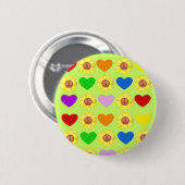 Regenbogen-Friedensknopf Button (Vorne & Hinten)