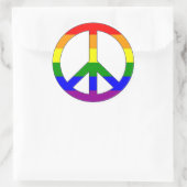 Regenbogen-Friedenssymbol-Aufkleber Runder Aufkleber (Tasche)