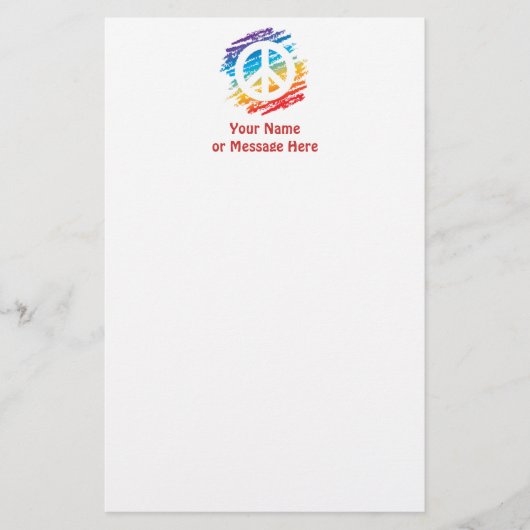 Regenbogen-Friedenssymbol Briefpapier (Vorderseite)