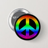 Regenbogen-Friedenssymbol-Knopf Button (Vorne & Hinten)