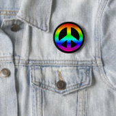 Regenbogen-Friedenssymbol-Knopf Button (Beispiel)