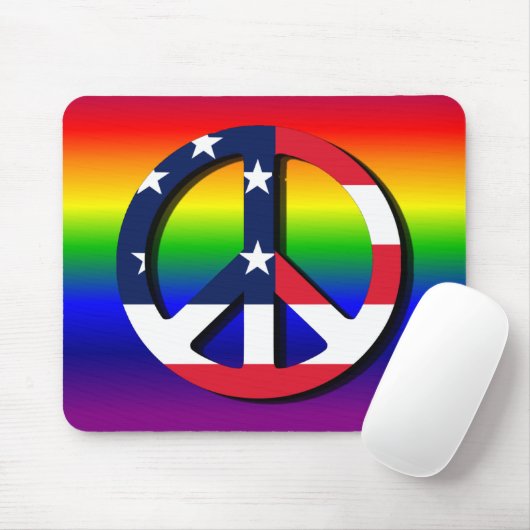 Regenbogen-Friedenssymbol Mousepad (Mit Mouse)