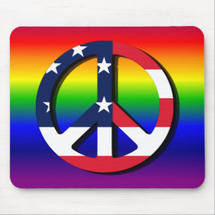 Regenbogen-Friedenssymbol Mousepad