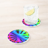 Regenbogen-FriedensUntersetzer Sandstein Untersetzer (Seite)