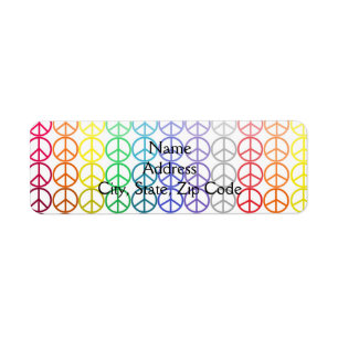 Regenbogen-Friedenszeichen-Adressen-Etiketten