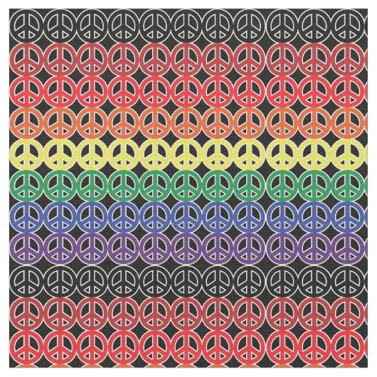 Regenbogen-Friedenszeichen auf Schwarzem Stoff (Nahaufnahme)