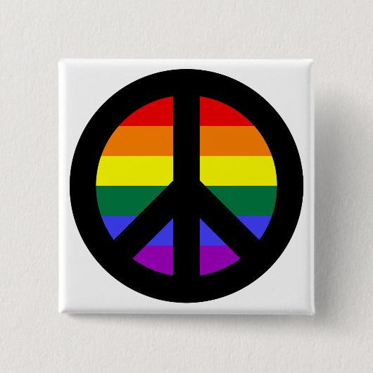 Regenbogen-Friedenszeichen Button (Vorderseite)