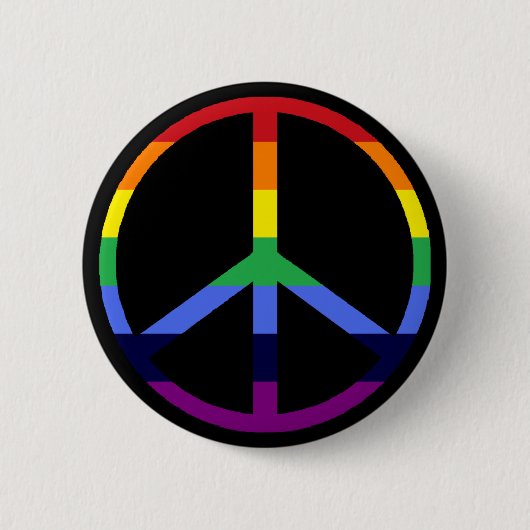 Regenbogen-Friedenszeichen Button (Vorderseite)