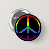 Regenbogen-Friedenszeichen Button (Vorne & Hinten)