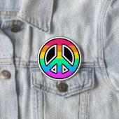 Regenbogen-Friedenszeichen-Button Button (Beispiel)