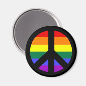 Regenbogen-Friedenszeichen-Design Magnet (Vorderseite/Rückseite)