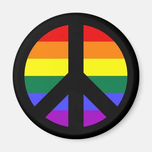 Regenbogen-Friedenszeichen-Design Magnet (Vorne)