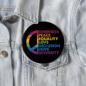 Regenbogen-Friedenszeichen-Gütigkeeit-Gleichheits- Button (Beispiel)