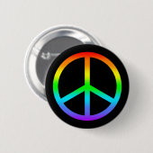 Regenbogen-Friedenszeichen-Knopf Button (Vorne & Hinten)