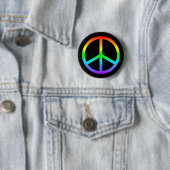 Regenbogen-Friedenszeichen-Knopf Button (Beispiel)