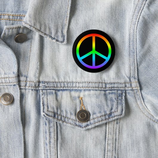 Regenbogen-Friedenszeichen-Knopf Button (Beispiel)