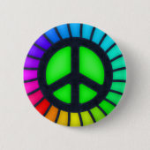 Regenbogen-Friedenszeichen-Knopf Button (Vorderseite)