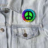Regenbogen-Friedenszeichen-Knopf Button (Beispiel)
